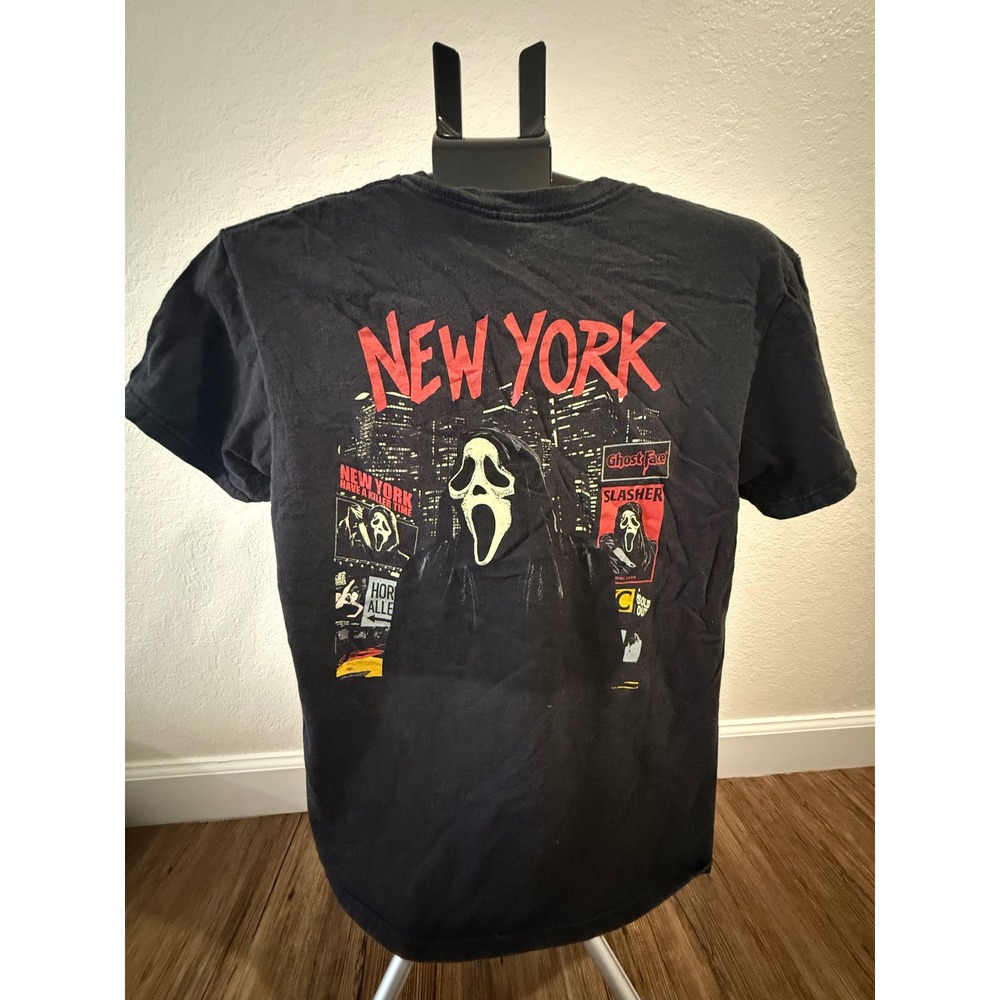 Ghost Face Scream New York City Slasher Graphic T-Shirt Mens Medium Black Cotton